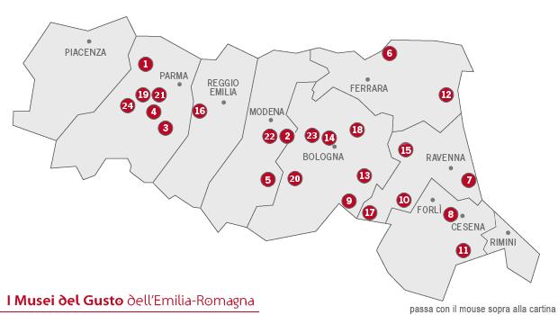 Mappa Musei del gusto