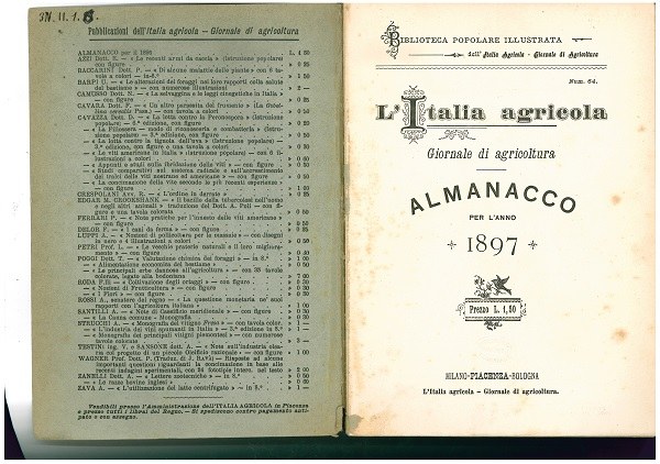 Almanacco per l'anno 1897, Collana Biblioteca popolare illustrata, 1897