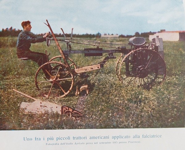 Uno tra i più piccoli trattori americani applicati alla falciatrice, L'Italia Agricola, 15 dicembre 1915, p. 545