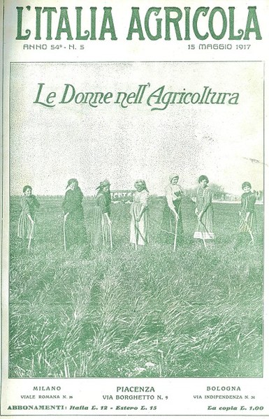 Copertina della rivista L’Italia Agricola, 15-05-1917