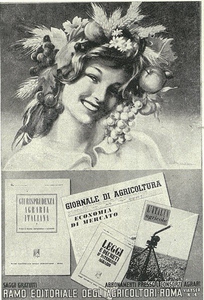 Pubblicità apparse sui numeri del 1955 e 1956 de L’Italia Agricola