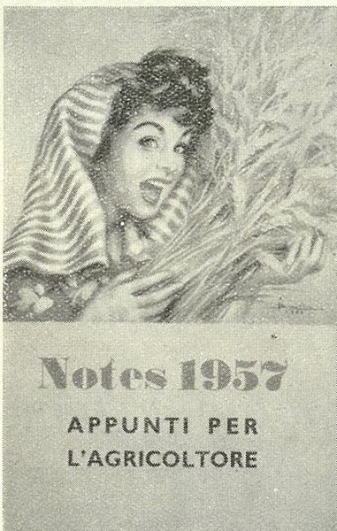 Pubblicità per un'agenda del 1957 apparsa sugli ultimi numeri del 1956 de L’Italia Agricola