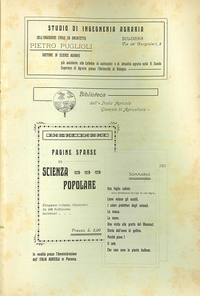 Almanacco 1907. Pubblicità scelte 1907-03. Biblioteca popolare illustrata n. 74