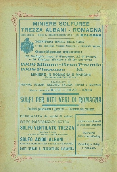 Almanacco 1909. Pubblicità scelte 1909-01. Biblioteca popolare illustrata n. 76