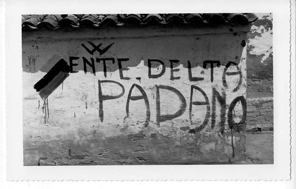 Scritta inneggiante all'Ente Delta Padano