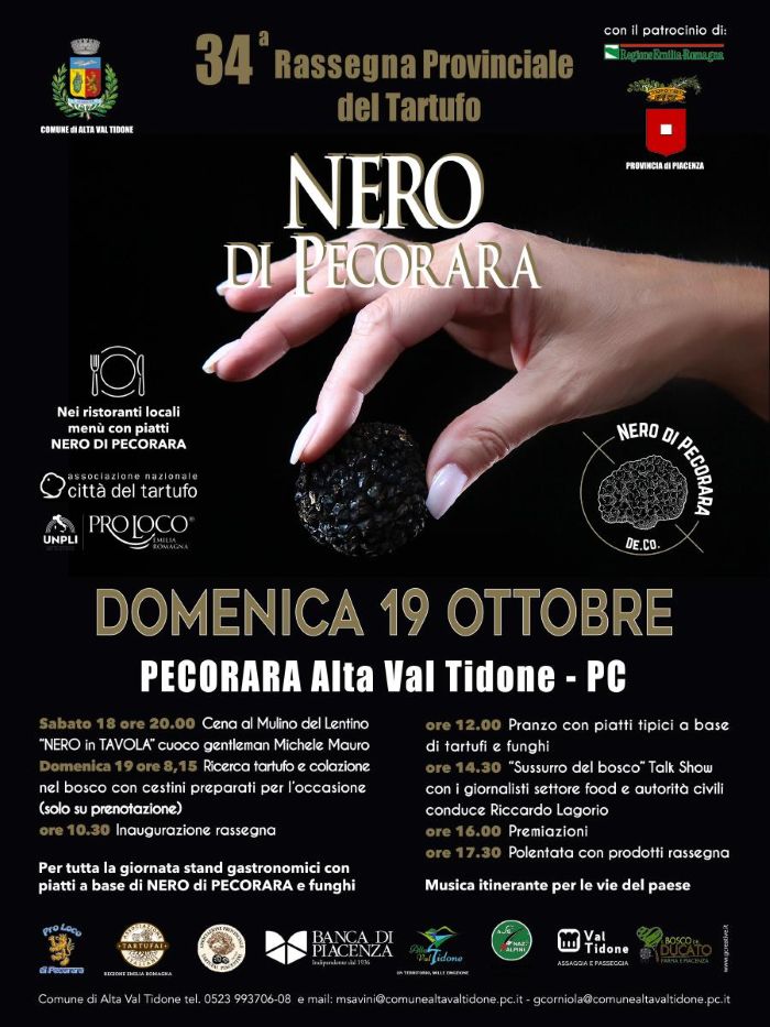 Locandina della Rassegna provinciale del tartufo di Pecorara (PC)