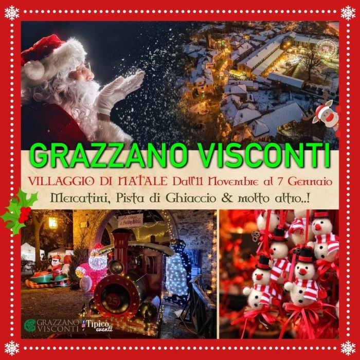 Locandina mercatini di Natale Grazzano Visconti