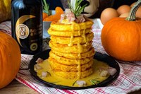 Pancakes alla zucca e Parmigiano Reggiano Dop con zabaione all’Aceto balsamico di Modena Igp