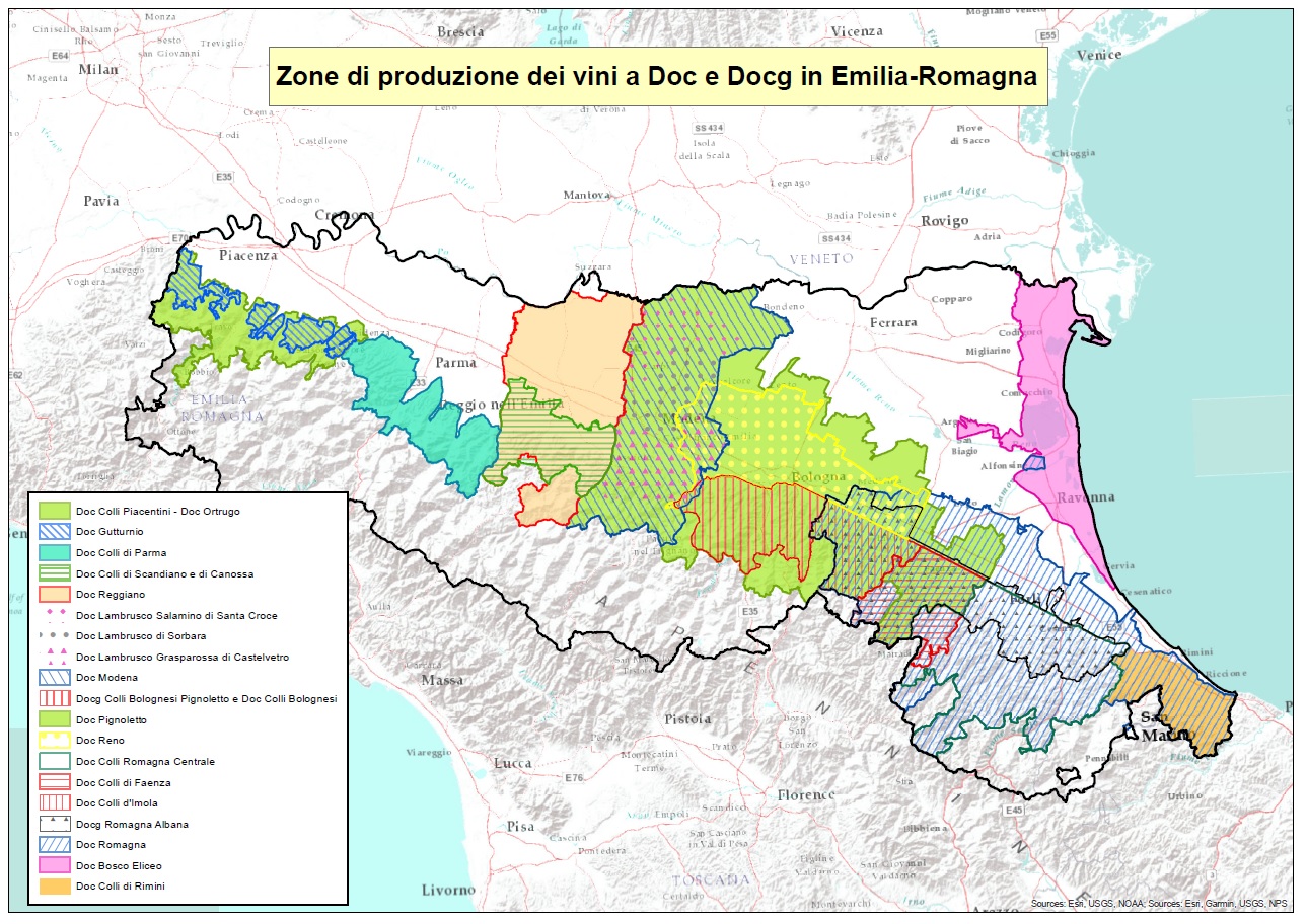 Mappa Vini Doc e Docg