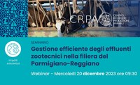 Il 20 dicembre un seminario sulla gestione efficiente degli effluenti zootecnici